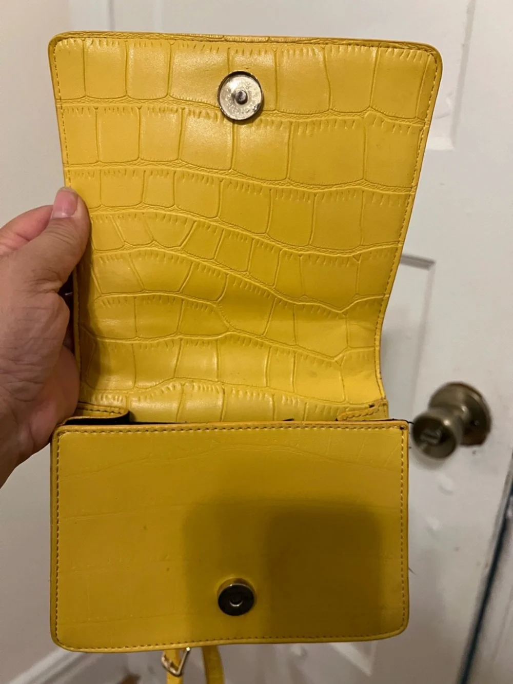 Stunning ASOS Yellow Croc-Embossed Crossbody Bag